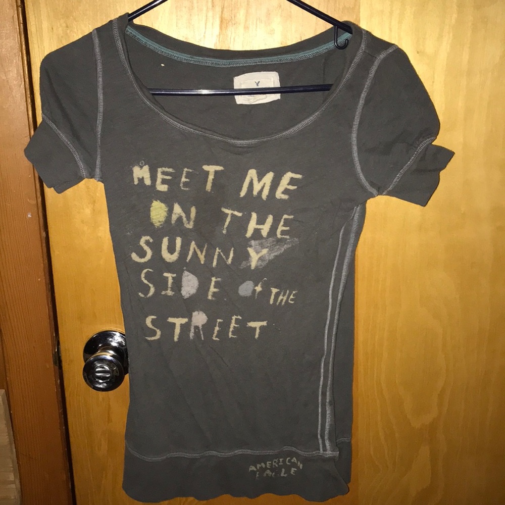 A grey tee with a quote
